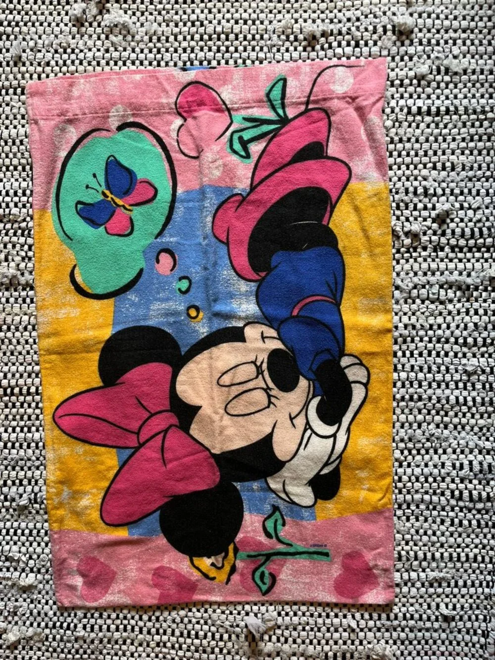 Vintage Minnie Mouse Flannel Pillow Case